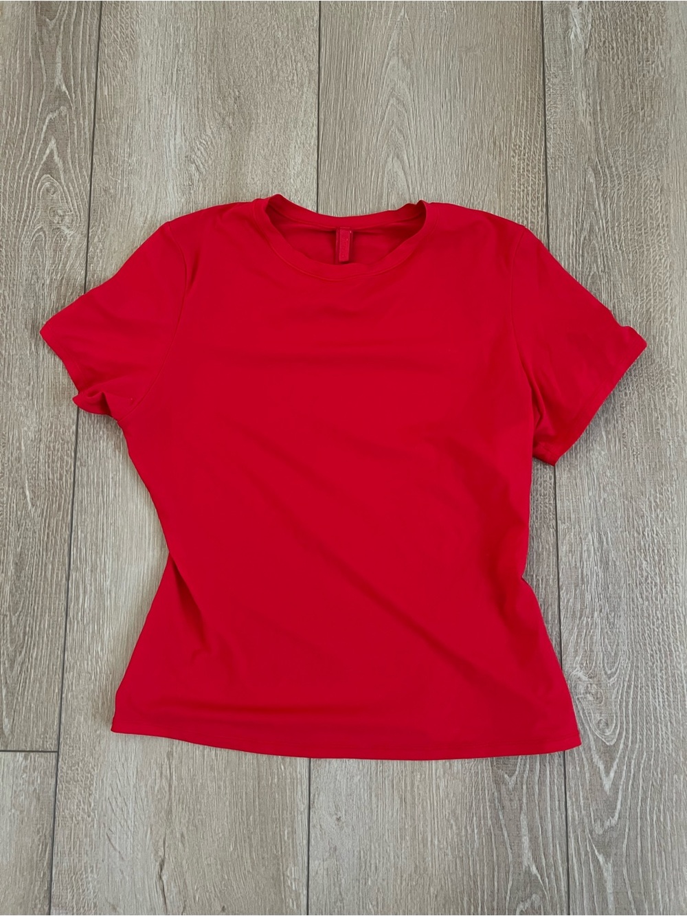 SKIMS Women’s Fits Everybody Crew Neck Short Sleeve Tee Tshirt Red Sz L